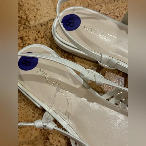 New Nine West Cream Pointed-Toe Slingback Flats Size 8 1/2 Women’s - Picture 9 of 15